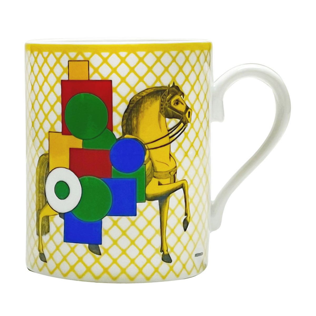 エルメス 食器 マグカップ HERMES 059231P No.2 コップ 300ml CAVALIER EN FORMES カヴァリエ アン 形姿 マグカップ 単品 黄色系マルチ色合い