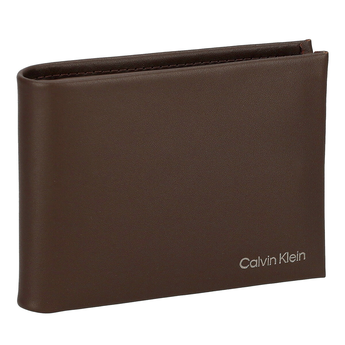 カルバンクライン Calvin Klein 財布 二つ折り財布 折りたたみ財布 小銭入れ付き K50K510599 BAR メンズ ブラウン系 本革 レザー｜Salada Bowl-おしゃれブランド通販
