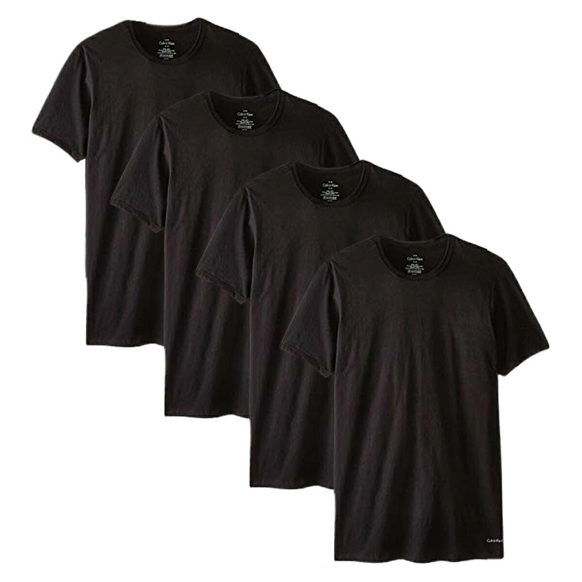 カルバンクライン Calvin Klein(CK) Tシャツ クルーネック 半袖 クラシックフィット インナー コットン 4枚組 セット パック ロゴ 肌着 NU1332O 001 メンズ ブラック