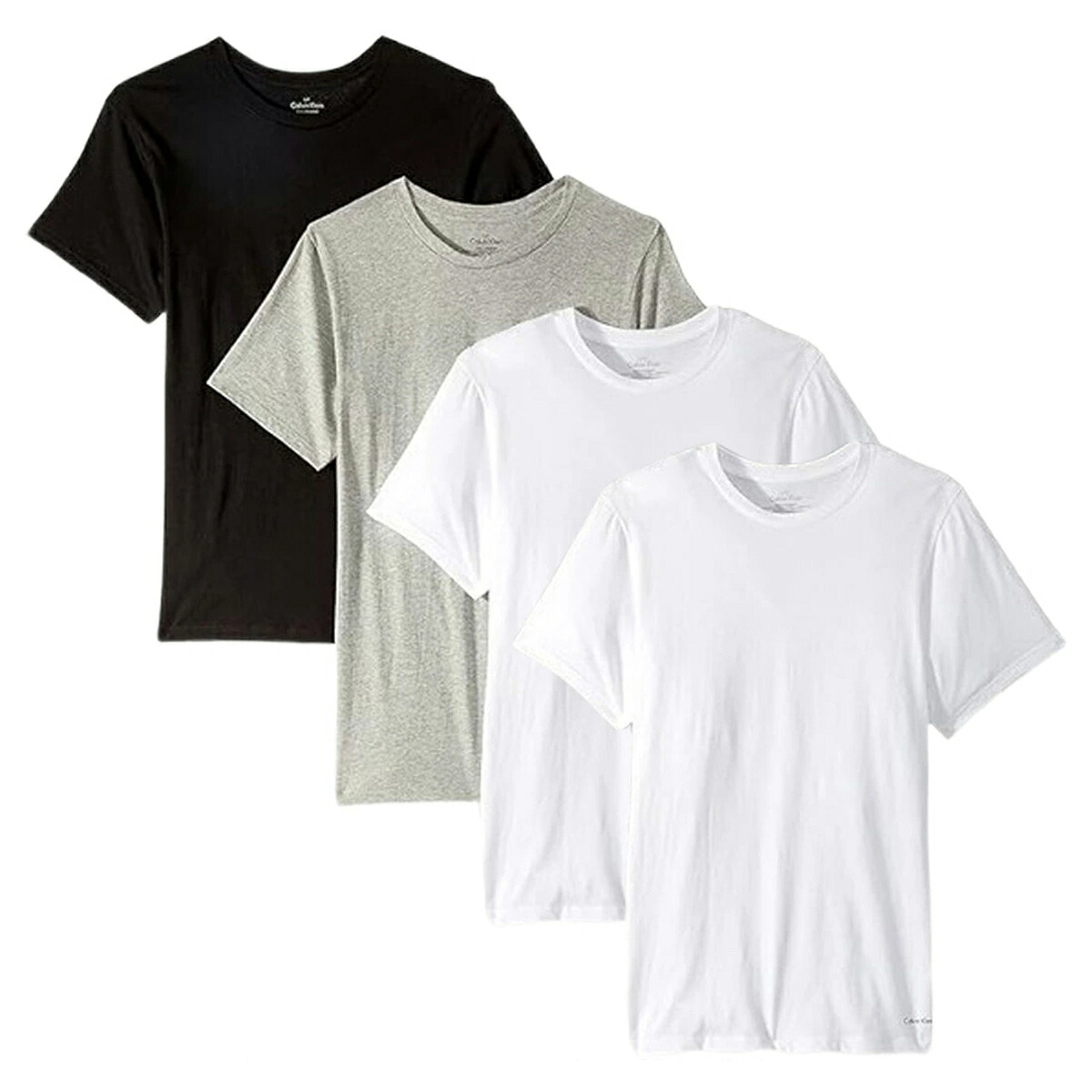 カルバンクライン Calvin Klein(CK) Tシャツ クルーネック 半袖 クラシックフィット インナー コットン 4枚組 セット パック ロゴ 肌着 NU1332O 978 メンズ ホワイト+グレー+ブラック