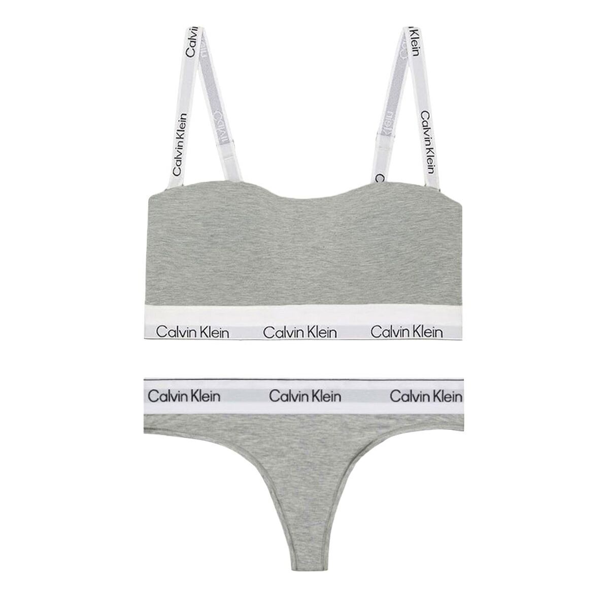 カルバンクライン Calvin Klein(CK) ブラジャー\u0026さる股引き 書き割り Tうしろ側 ロゴタイプ 無地 ノン針金 アンダー御召しもの 下着類 下着類 QF8497+QF8518 050 レディース 薄墨色