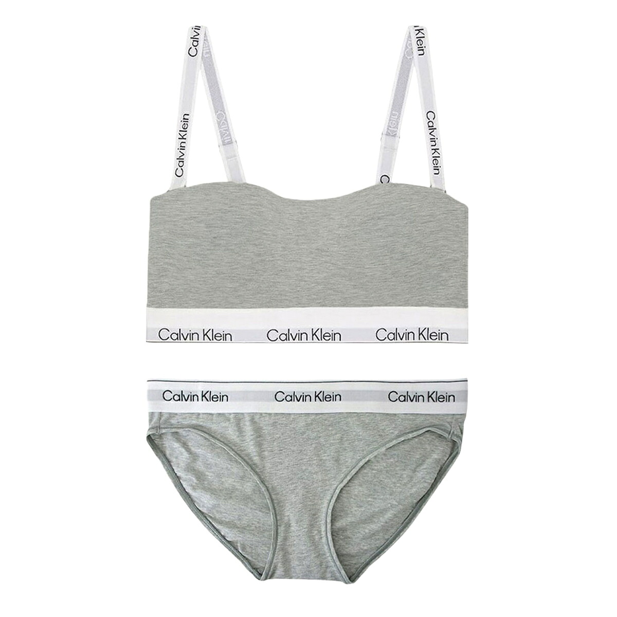 カルバンクライン Calvin Klein(CK) ブラジャー\u0026さる股引き 書き割り ロゴタイプ 無地 ノン針金 アンダー御召しもの 下着類 下着類 QF8497+QF8520 050 レディース 薄墨色