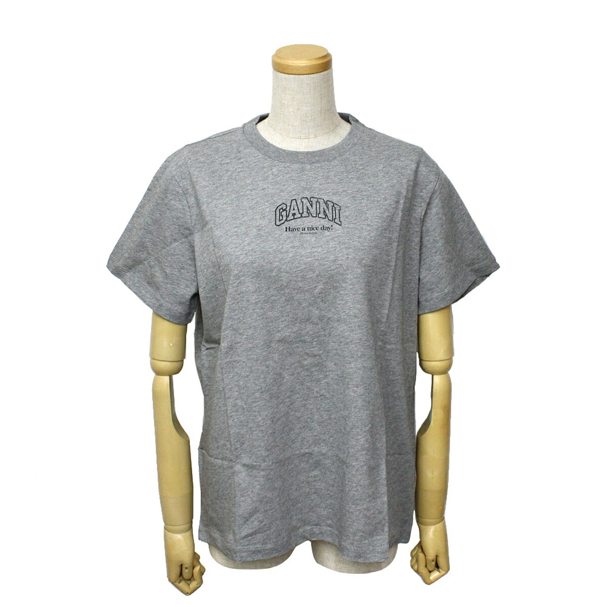 ガニー GANNI トップス Tシャツ カットソー ロゴ ウィメンズ 半袖 トップス A1050057-920 レディース グレー 海外正規品|Salada Bowl-おしゃれブランド通販