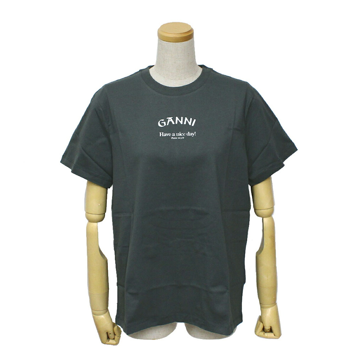 ガニー GANNI トップス Tシャツ カットソー ロゴ ウィメンズ 半袖 トップス T3590-490 レディース ダークグレー 海外正規品｜Salada Bowl-おしゃれブランド通販