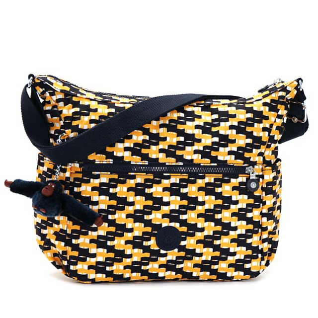 【※アウトレット※】キプリング バッグ kipling ショルダーバッグ K10623 D50 ALENYA ミディアム 斜めがけバッグ イエロー×ネイビー