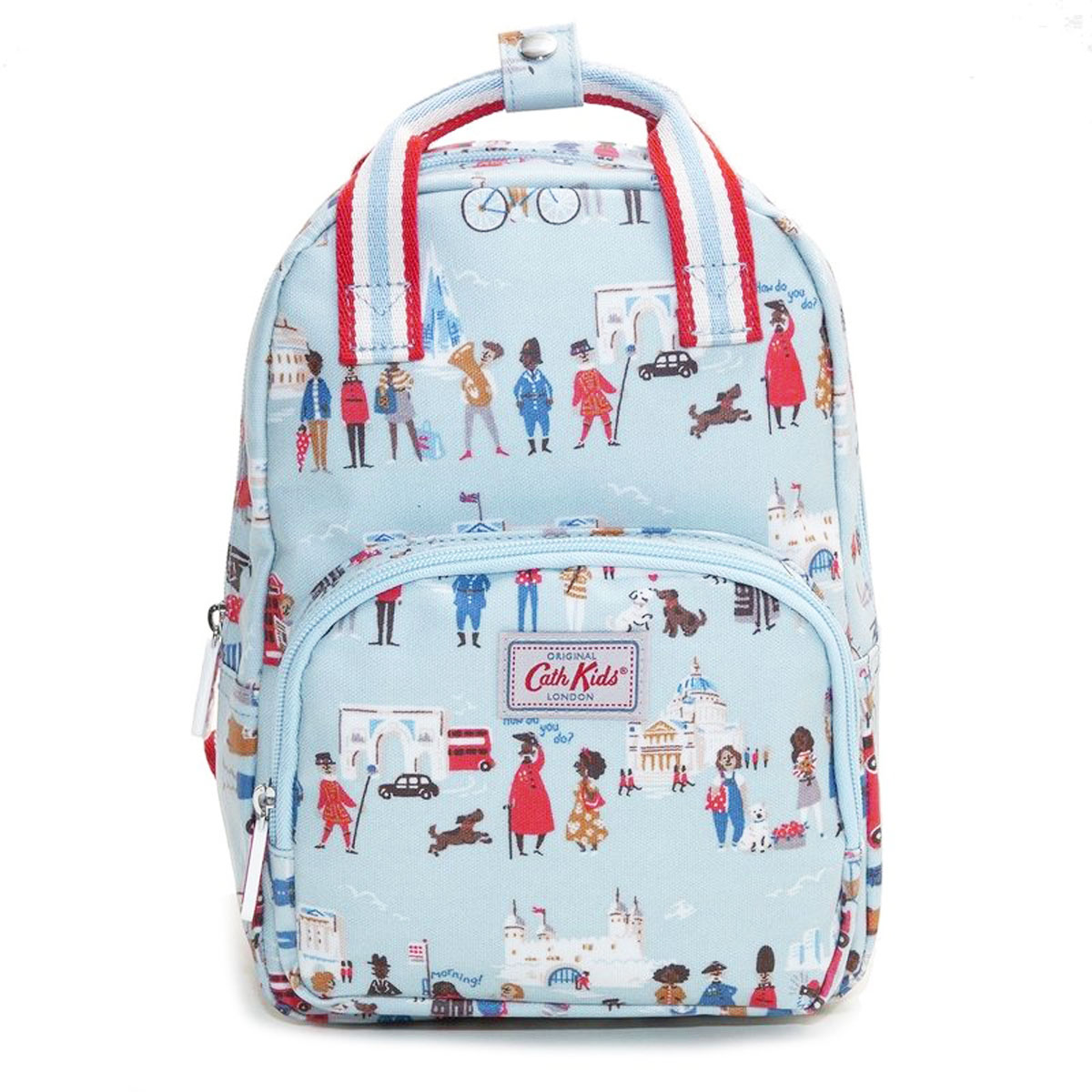 最安値挑戦 キャスキッドソン Cath Kidston リュック 子供用 Kids Medium Backpack With Chest Strap 9350 キッズ ミディアム バックパック チェストストラップ付き リュックサック Powder Blue London People ライトブルー系 ロンドンの人々柄