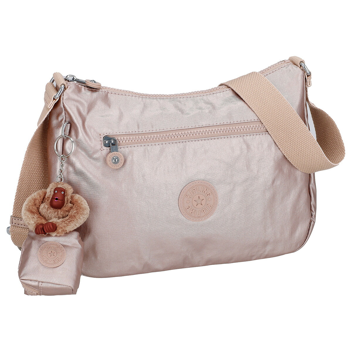 キプリング kipling バッグ ショルダーバッグ 肩掛けバッグ 斜め掛けバッグ ミニポーチ付き KI9273 3IT SHINAE シナエ レディース クォーツメタリック ピンク系|Salada Bowl-おしゃれブランド通販