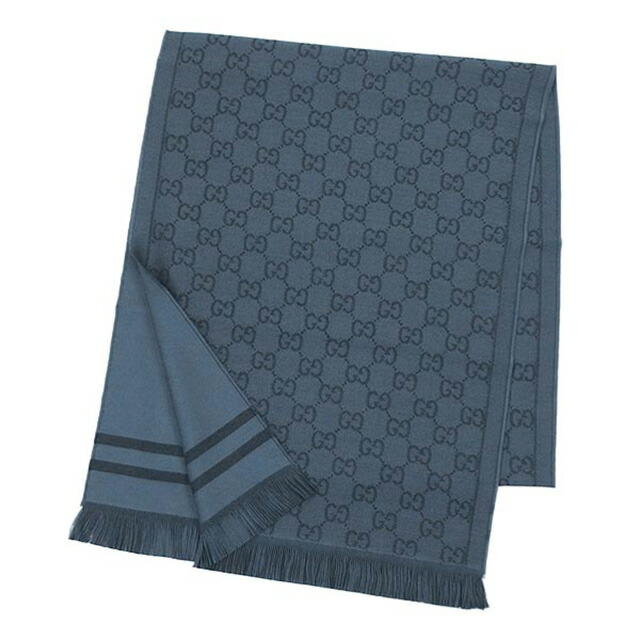 【百貨店SALE客体商いもの】グッチ GUCCI 100995 48200 4268 GG行動様式消音装置 フリンジ えり巻き 青碧地ネイビーブルーＧＧ メンズ レディース 消音装置 ブランド名 クリスマス差し上げ物 クリスマス 白いことデー バレンタイン