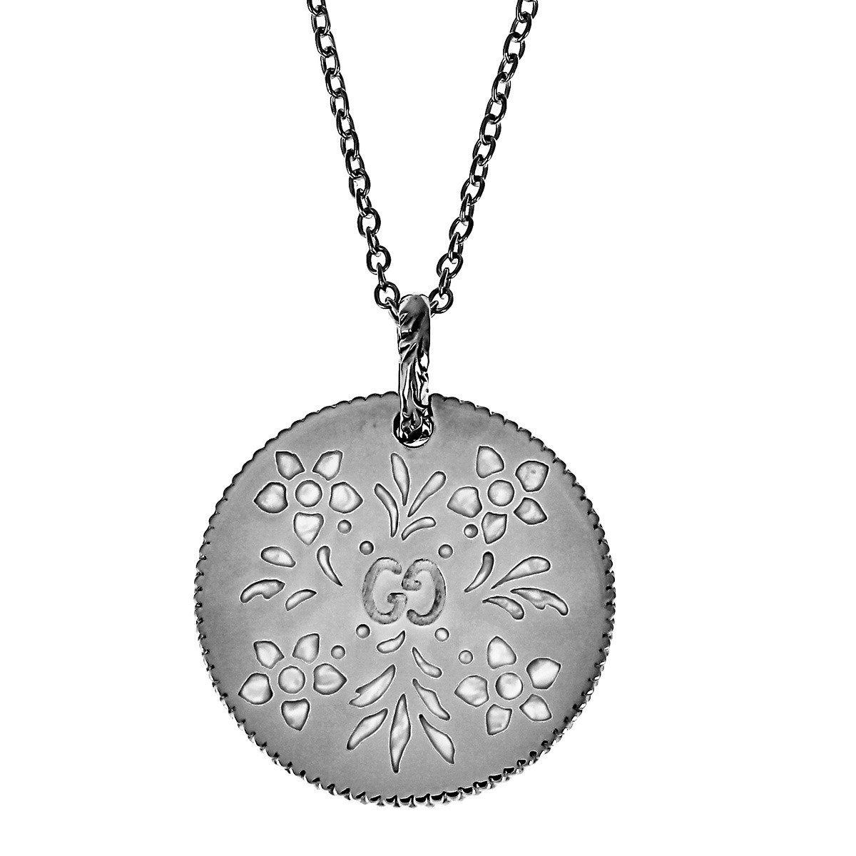 グッチ GUCCI ネックレス 460851 J85G0 9056 GG ICON BLOOMS GGアイコン ブルームス スペンダント レディース アクセサリー ホワイトゴールド＋ホワイト