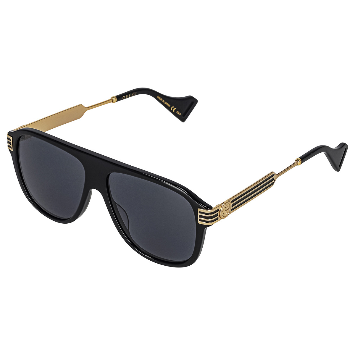 グッチ GUCCI サングラス GG0587S-001 アイウェア ティアドロップ型 メンズ ブラック+ゴールド系+グレー系