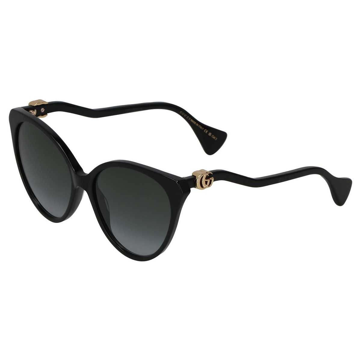 グッチ GUCCI 黒眼鏡 UVとり捨てる GG1011S-001 アイウェア ティアドロップ レディース 黒いこと+薄墨色系