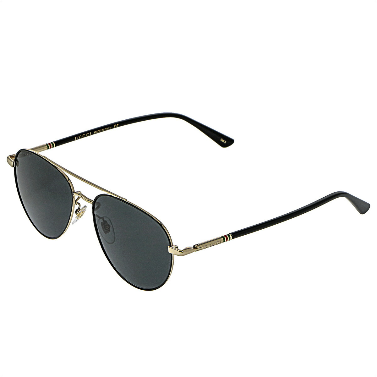 グッチ GUCCI 黒眼鏡 GG0388SA-001 アイウェア アビエーター型 ティアドロップ型 メンズ ゴールド+薄墨色