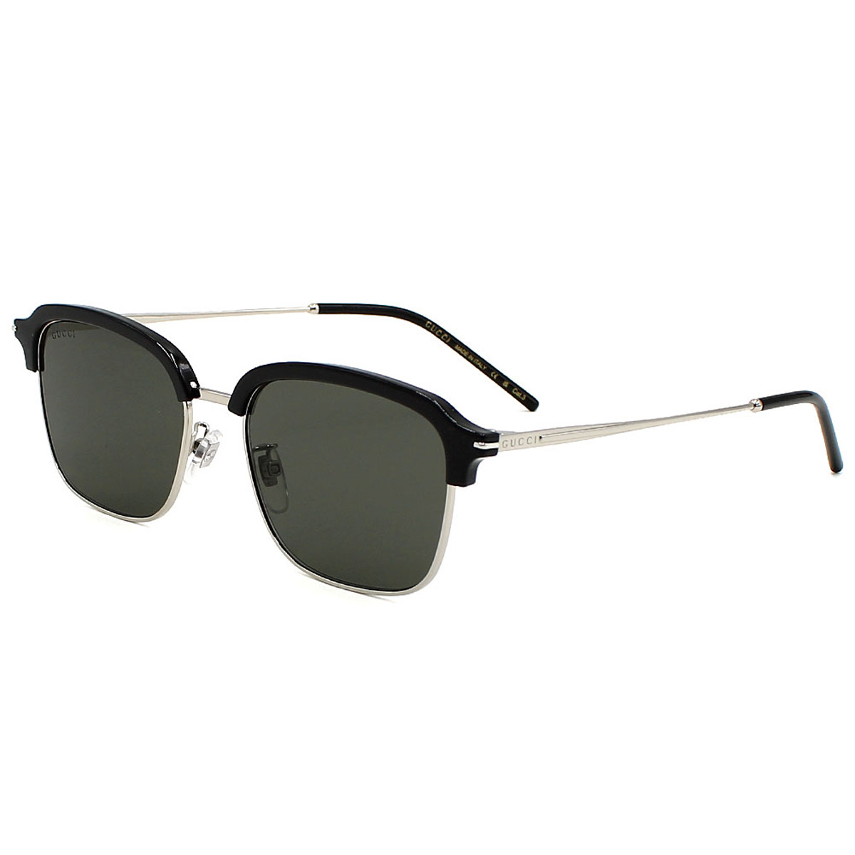 グッチ GUCCI サングラス アジアンフィット GG1733SK-001 アイウェア EYEWEAR スクエア型 メンズ レディース ユニセックス ブラック+シルバー+グレー 国内正規品