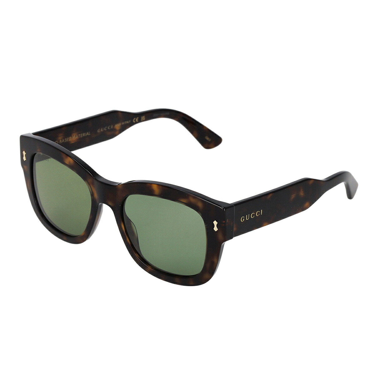 グッチ GUCCI サングラス アイウェア UVカット スクウェア GG1110S-002 メンズ ハバナ+グリーン