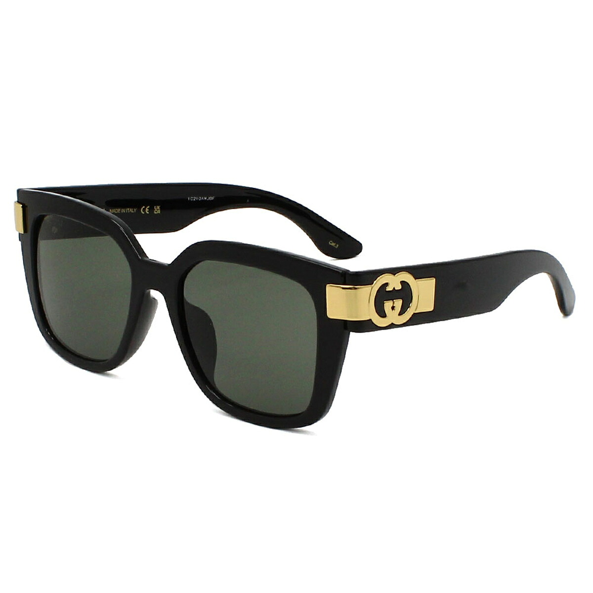 グッチ GUCCI サングラス アジアンフィット UVカット アイウェア ウェリントン GG1690SK-001 メンズ レディース ユニセックス ブラック+グレー 国内正規品