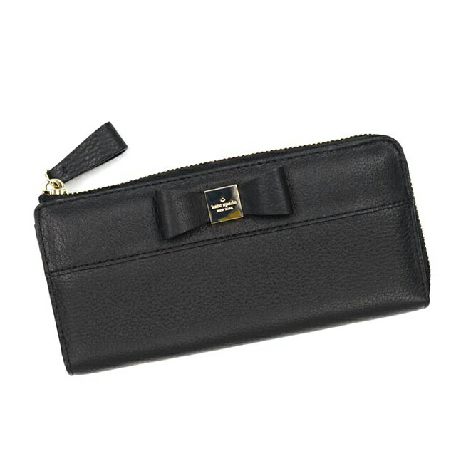【百貨店SALE客体商いもの】ケイト・スペード kate spade NEW YORK renny drive nisha ラウンド・チャック式長金入れ BLACK 黒いこと 長金入れ レディース ラウンドチャック 名取り草 金入れ 新作 定め事品 L字チャック ブランド名 本革 ぶらんど 亭主もち 一般受け 今めかしい