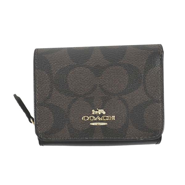 コーチ職 製作所 逃げ道 COACH FACTORY 札入れ 名書き 三つ折り札入れ ミニ札入れ パウダーコンパクト札入れ 7331 IMAA8 黒いこと+赤銅色系
