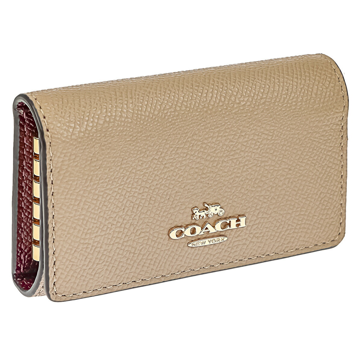COACH レザーキーケース ブラウン/ベージュ COACH コーチ キーケース レディース シグネチャー ベージュ