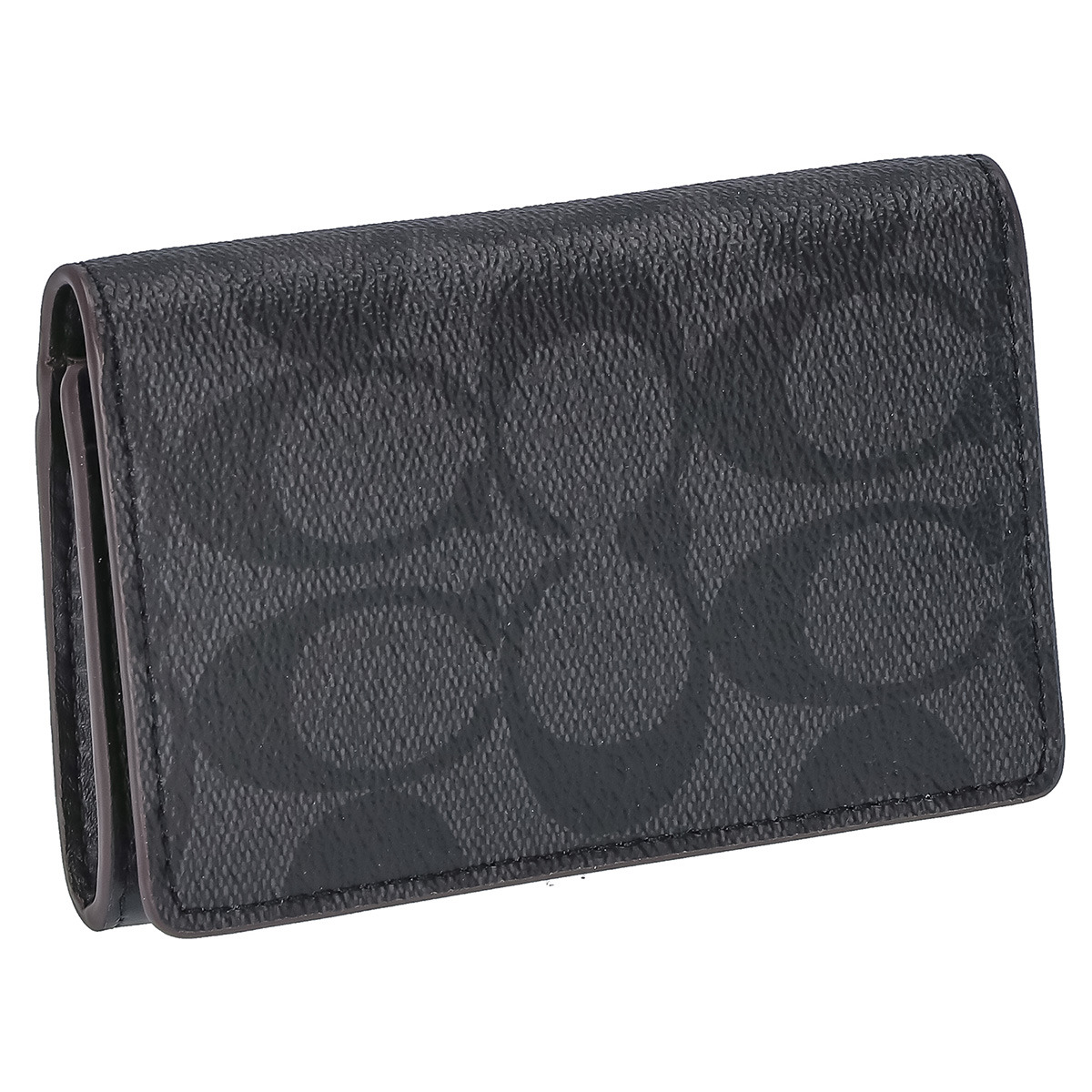 【COACH☆新品】ビジネス カード ケース！バフ！クロスグレイン レザー！ COACH 国内発送 コーチ カードケース 小物 クロスグレイン