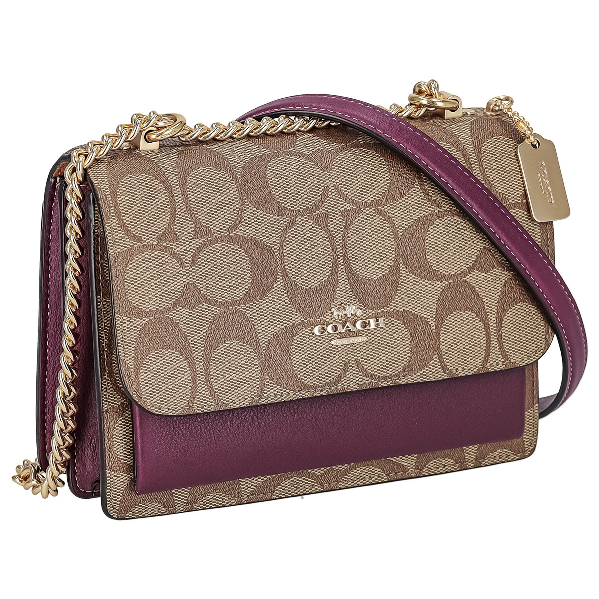コーチファクトリー COACH FACTORY アウトレット バッグ 斜めがけ ショルダーバッグ C9946 IMRSF SIGNATURE MINI KLARE レディース カーキ系+パープル系