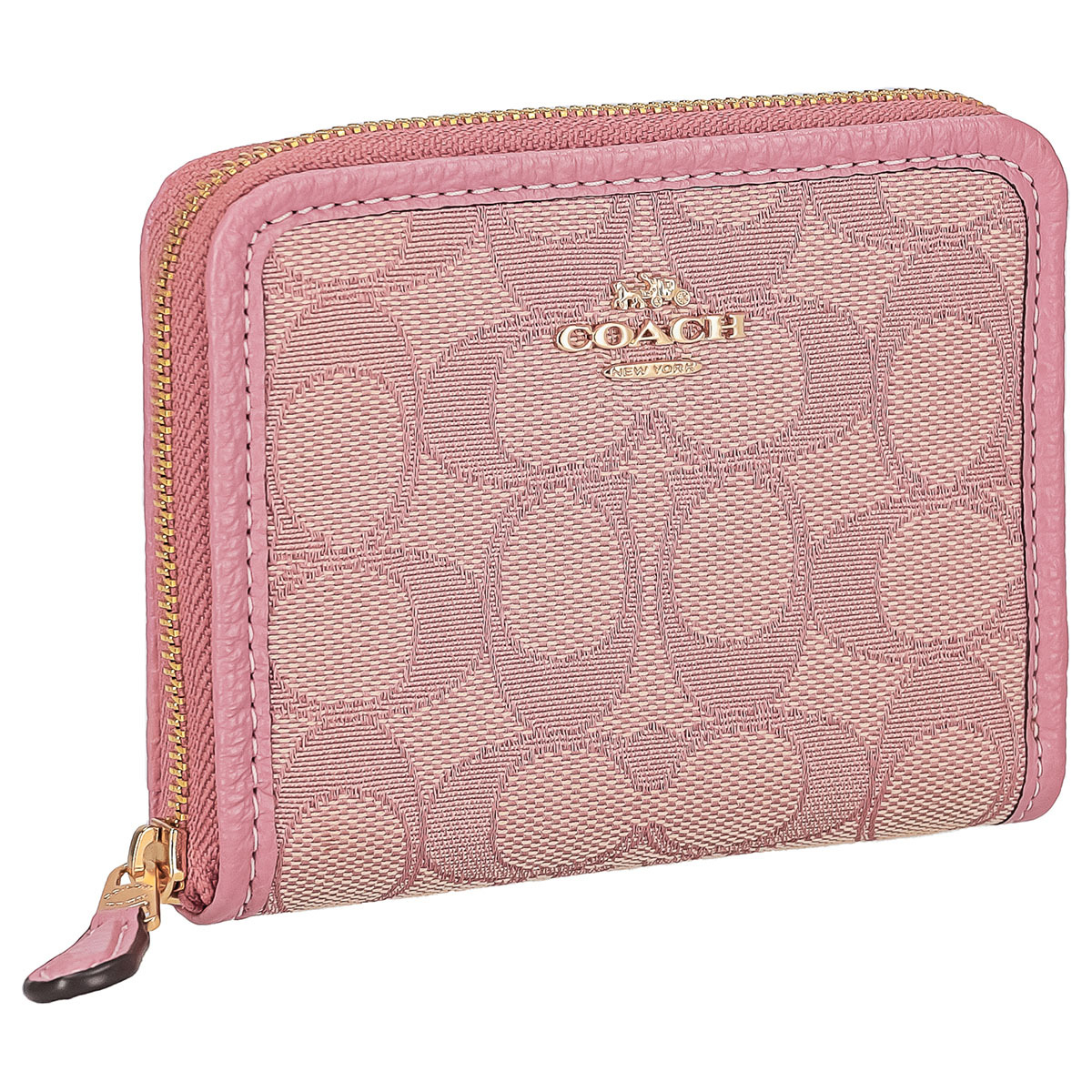 コーチ ファクトリー COACH FACTORY アウトレット 財布 ラウンドファスナー 二つ折り財布 CH389 IMS5I SIGNATURE SMALL レディース ピンク系