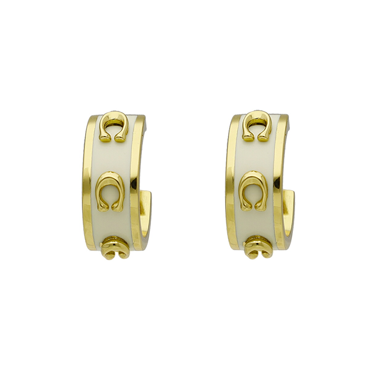 コーチ COACH アクセサリー ジュエリー ピアス スタッド 448375 GD100 E レディース ホワイト+ゴールド