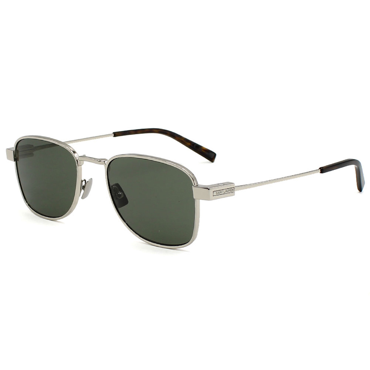サンローラン Saint Laurent サングラス ノーズパッド アイウェア UVカット スクエア SL 741-002 メンズ レディース ユニセックス シルバー+グレー