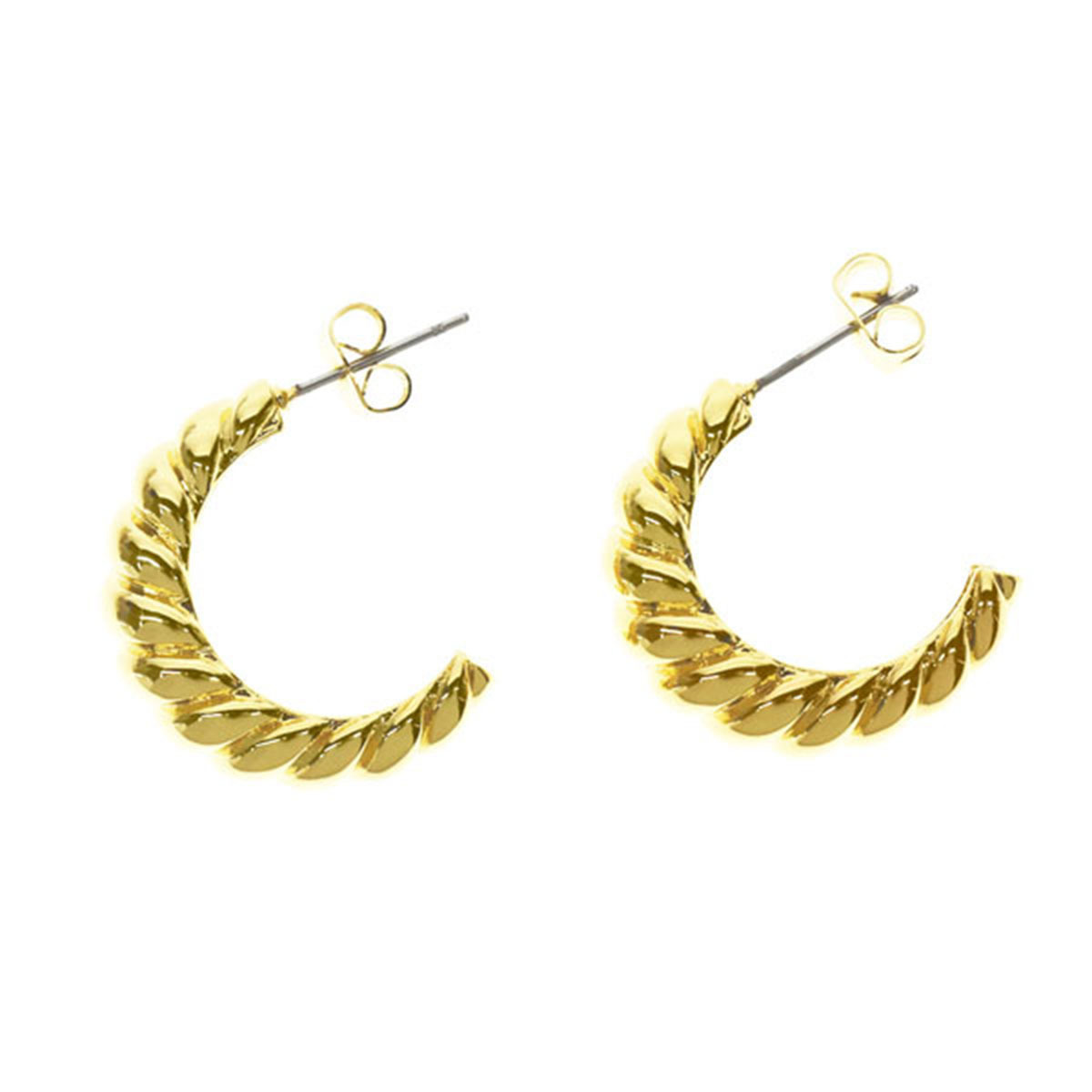 シェイプス スタジオ Shapes Studio ピアス アクセサリー 18Kコーティング GOLD CROISSANT HOOP EARRINGS レディース ゴールド