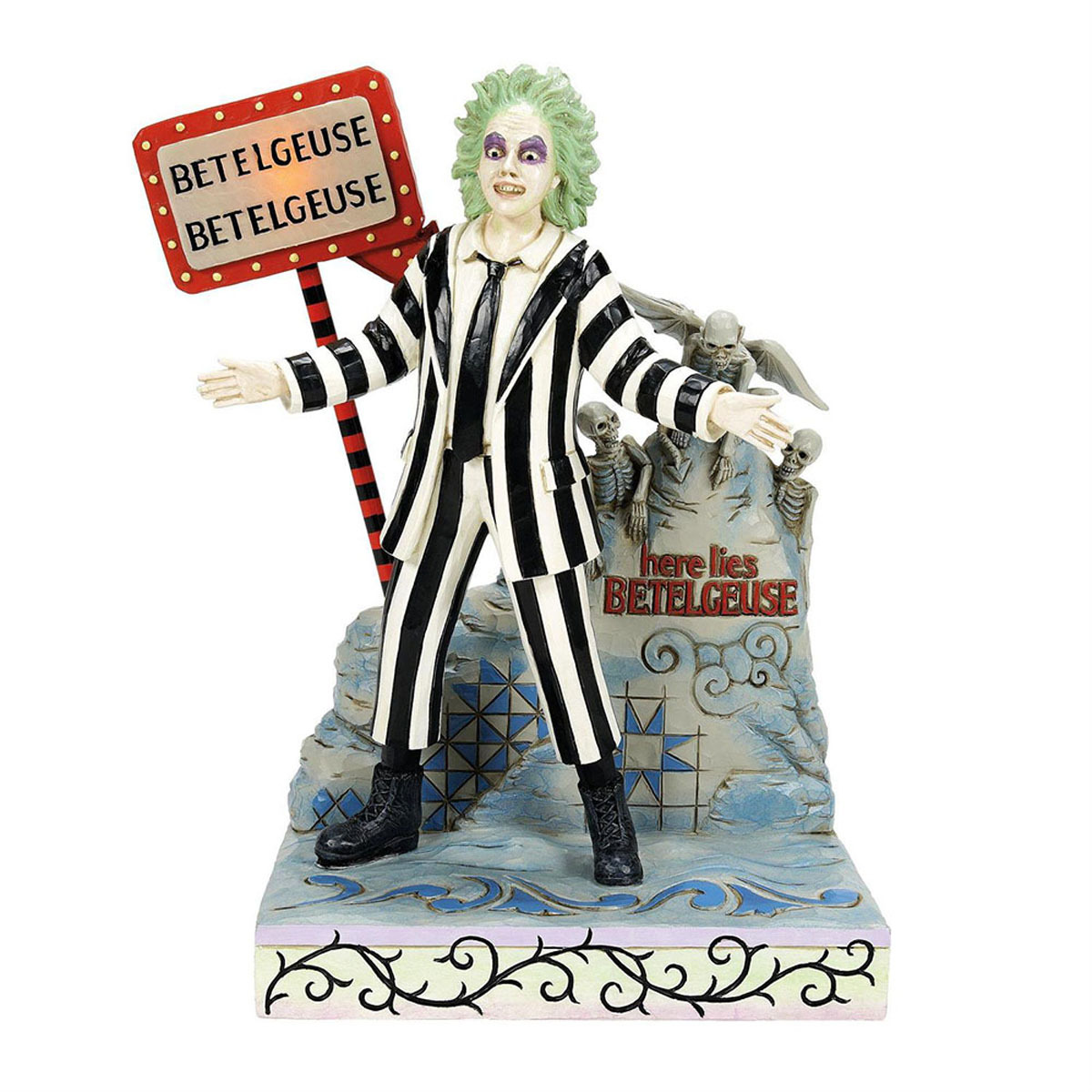 エネスコ enesco. ジム ショア Jim Shore ビートルジュース LEDサイン&グレイブストーン フィギュア 置物 人形 6016175 インテリア