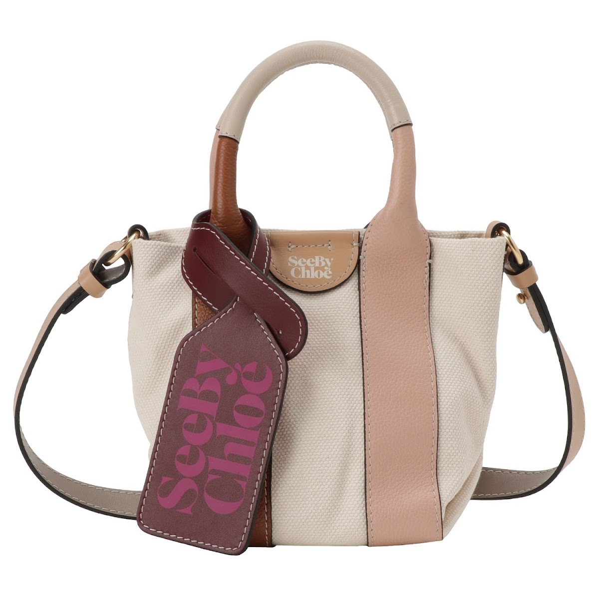 SEE BY CHLOE ロゴチャーム 2WAYトート ショルダー 関税送料込 SEE BY CHLOE ロゴチャーム 2WAYトート ショルダー 関税送料込