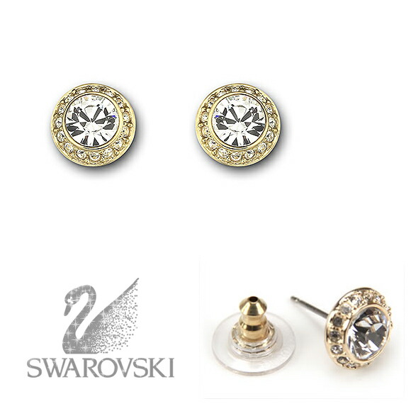 Salada Bowl Swarovski Pierced Earrings Angelic Gold Swarovski Pierced Earrings Angelic Gold Crystal Lady S New Work