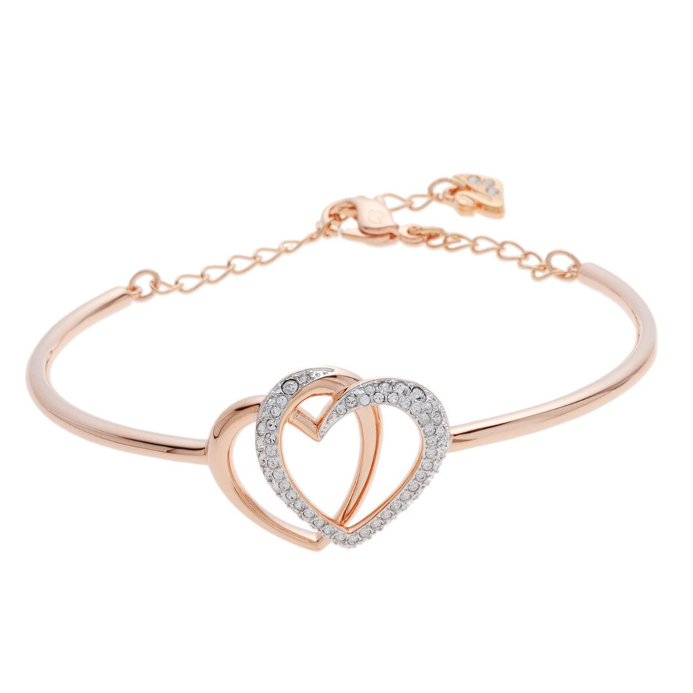 Swarovski Double Heart Bracelet 5194838 Dear Deer Gold Silver Swarovski Double Heart Bracelet 5194838 Dear Deer Gold Silver