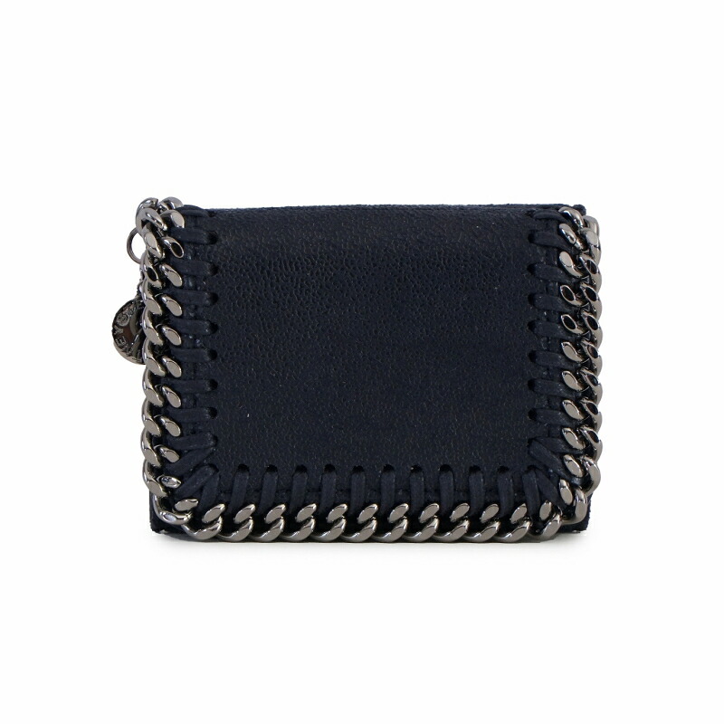 ステラマッカートニー STELLA McCARTHNEY 紙入れ 521371 W9132 4061 FALABELLA SHAGGY DEER ファラベラ シャギー ディア 御釣り入れ付き添い人 三つ折り紙入れ ミニ紙入れ NAVY 米国海軍