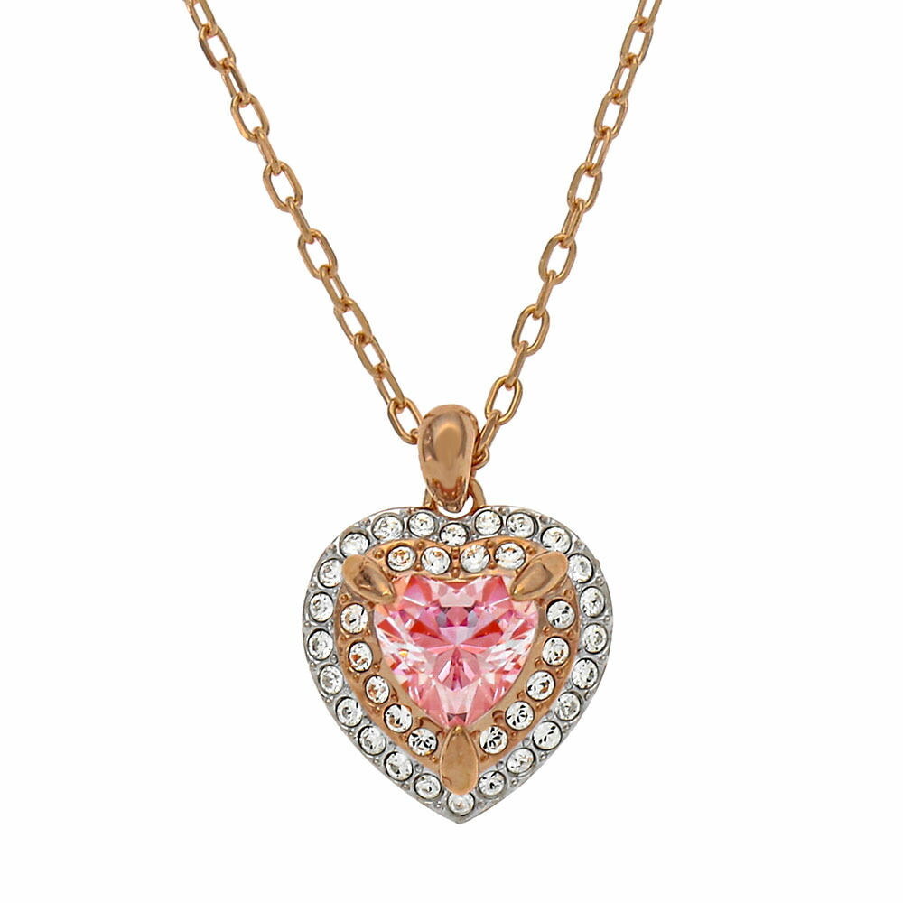 スワロフスキーLifelong ハート ペンダント、 ローズゴールドトーン