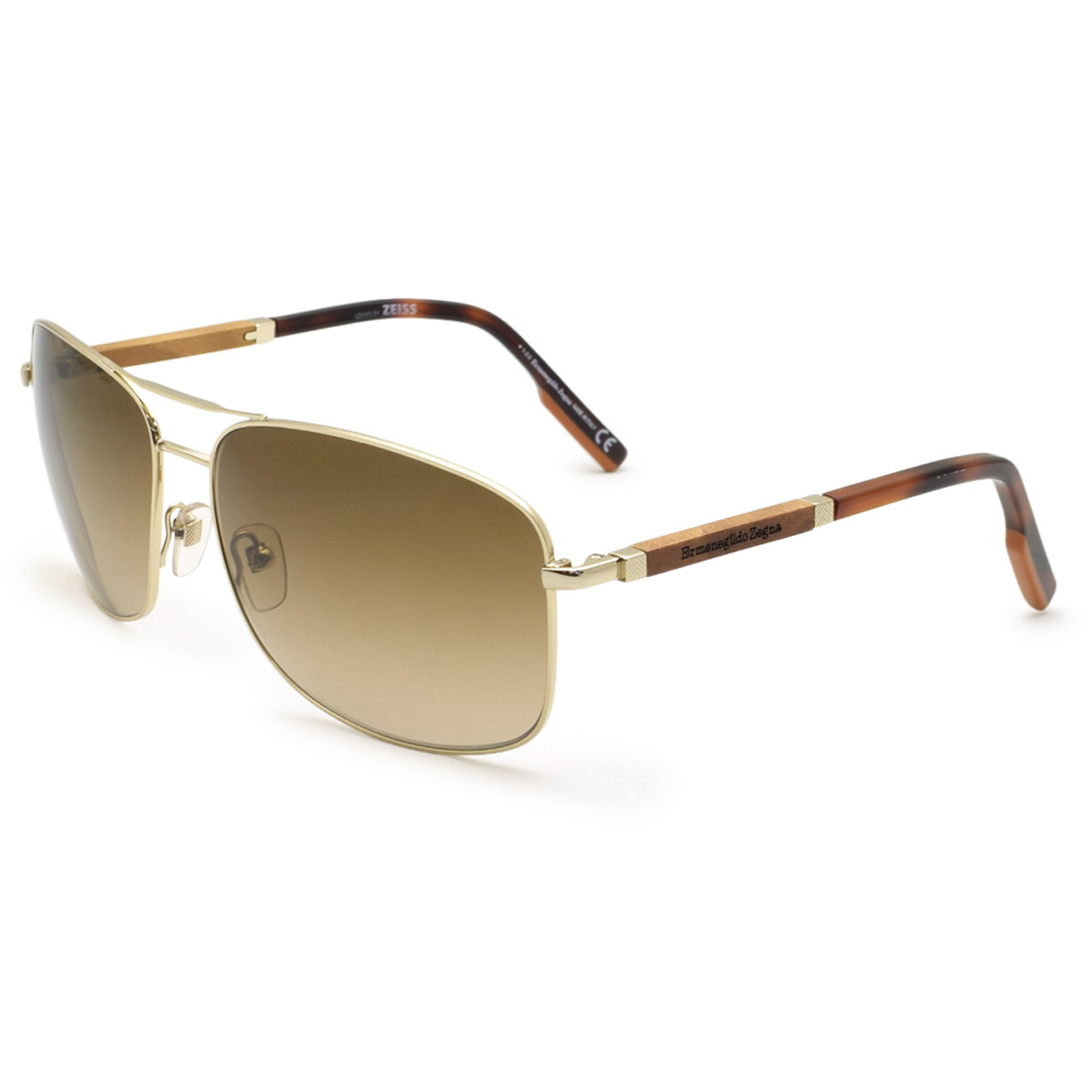 ゼニア ZEGNA サングラス ノーズパッド UVカット アイウェア バタフライ EZ0176/S 32F 66 メンズ ゴールド+ハバナ+ブラウングラデーション