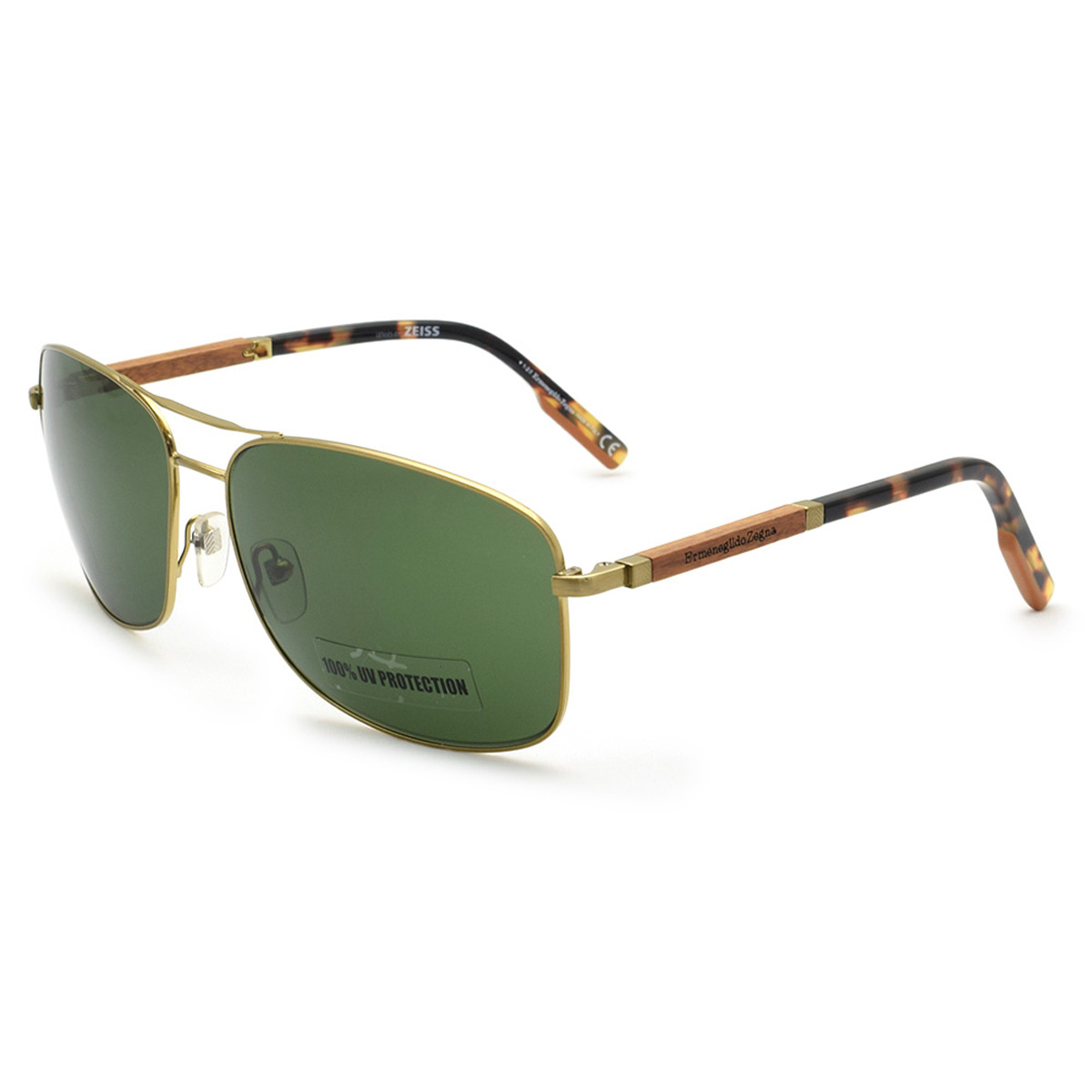 ゼニア ZEGNA サングラス ノーズパッド UVカット アイウェア バタフライ EZ0176/S 34N 66 メンズ ゴールド+ハバナ+グリーン｜Salada Bowl-おしゃれブランド通販