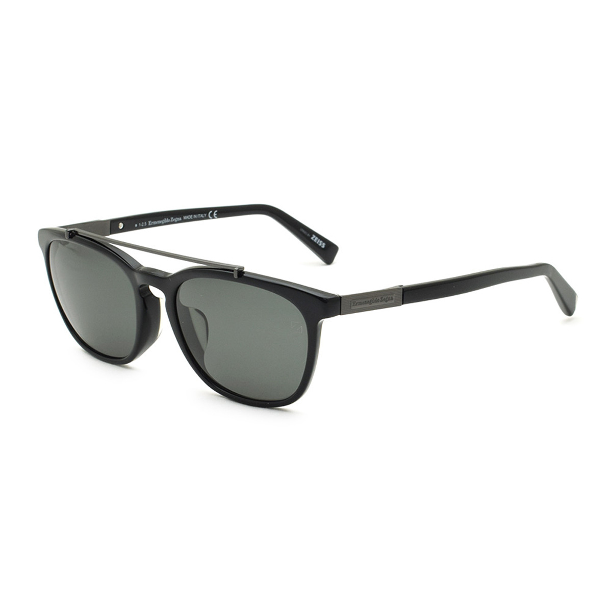 ゼニア ZEGNA エルメネジルド・ゼニア サングラス アジアンフィット UVカット 偏光レンズ アイウェア ウェリントン EZ0044-F/S 01D 54 メンズ ブラック+グレー 海外正規品