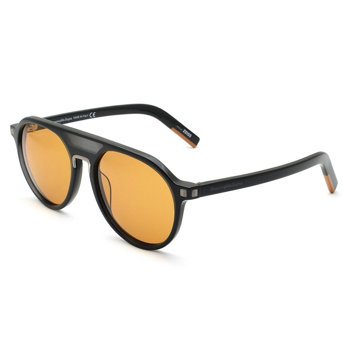ゼニア ZEGNA サングラス UVカット アイウェア ウェリントン EZ0123/S 01E 55 メンズ レディース ユニセックス ブラック+オレンジ 14,688円