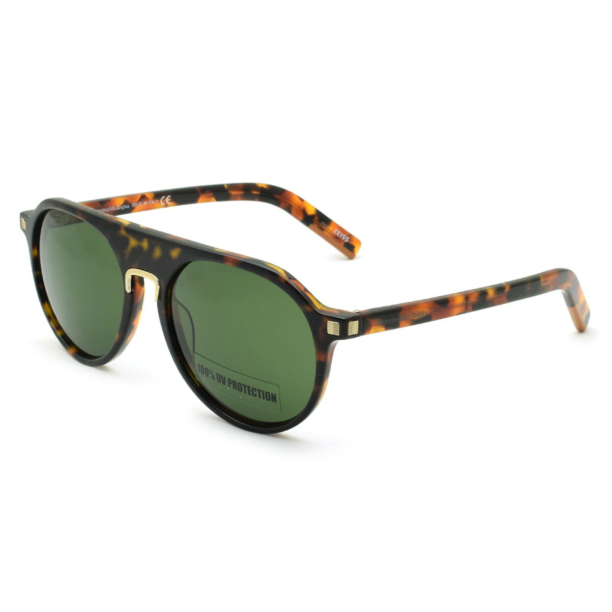 ゼニア ZEGNA サングラス UVカット アイウェア ウェリントン EZ0123/S 56N 55 メンズ レディース ユニセックス ハバナ+グリーン