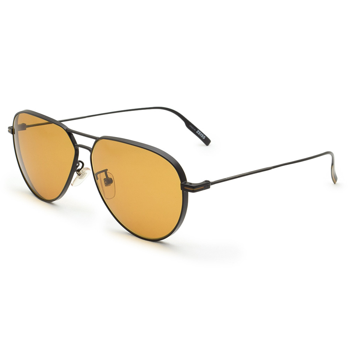 ゼニア ZEGNA サングラス ノーズパッド UVカット アイウェア ティアドロップ EZ0129 F/S 02E 61 メンズ レディース ユニセックス マットブラック+オレンジ｜Salada Bowl-おしゃれブランド通販