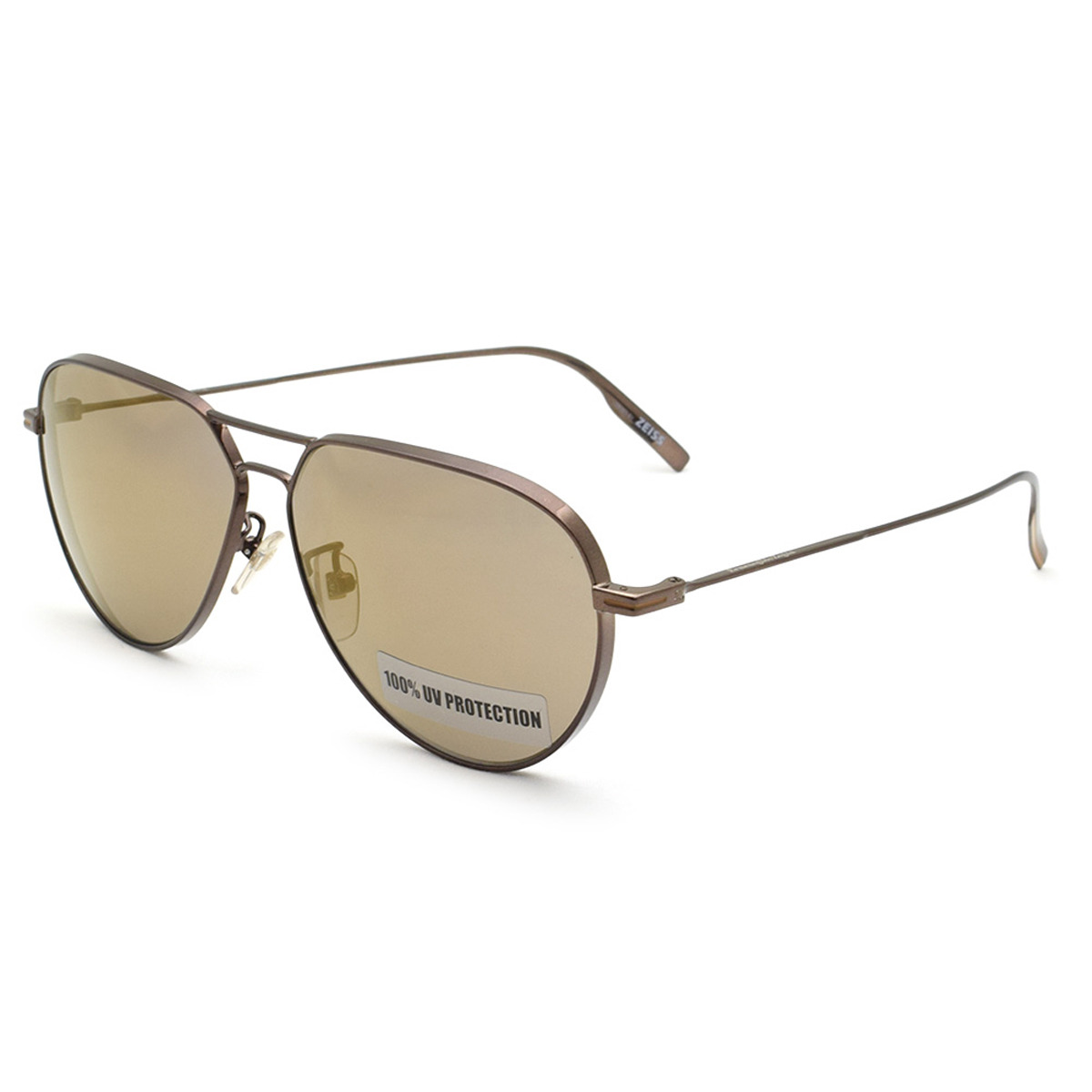 ゼニア ZEGNA サングラス ノーズパッド UVカット アイウェア ティアドロップ EZ0129 F/S 36Q 61 メンズ レディース ユニセックス ブロンズ