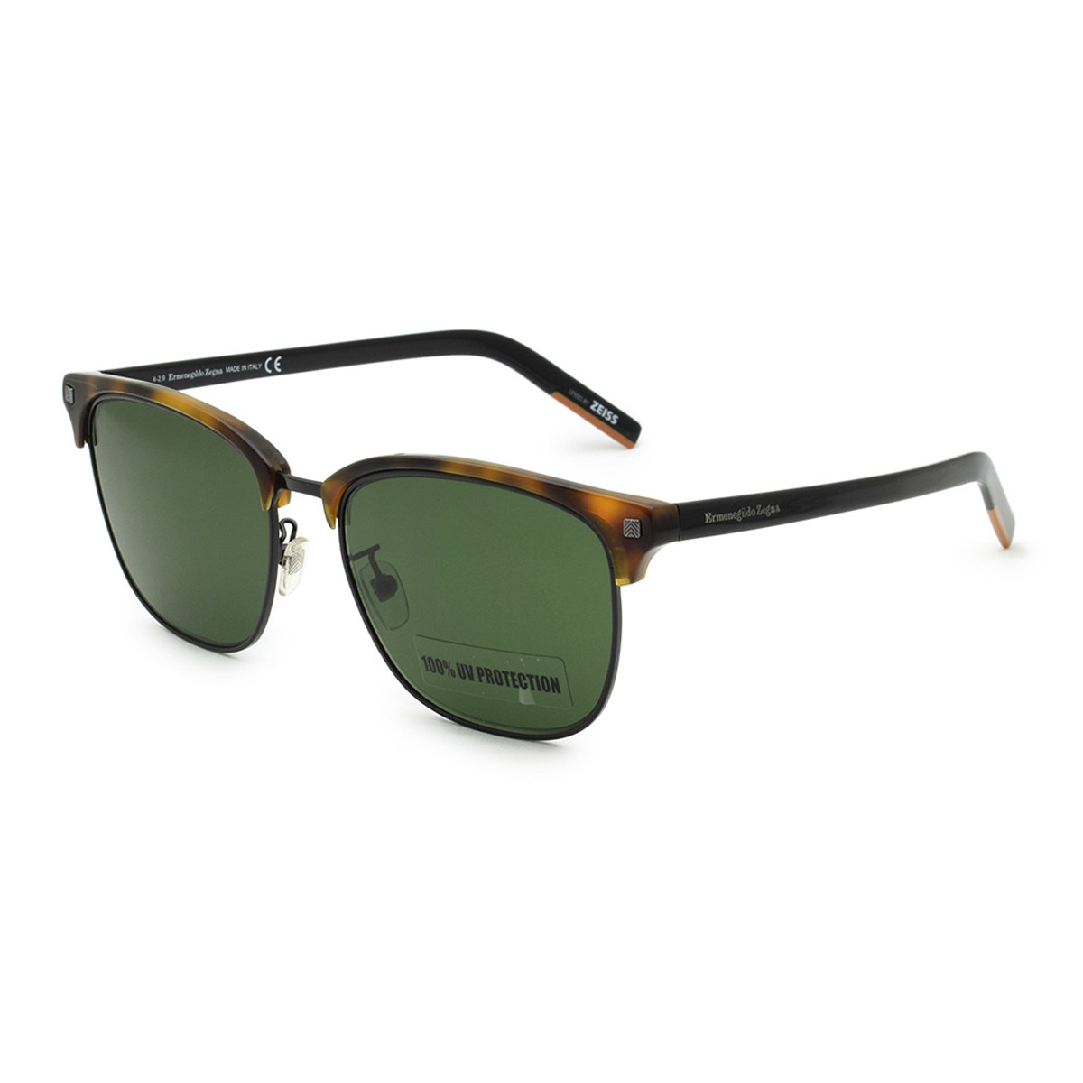 ゼニア ZEGNA サングラス ノーズパッド UVカット アイウェア バタフライ EZ0143-D/S 52N 57 Ermenegildo Zegna エルメネジルド・ゼニア メンズ ハバナ+ブラック+グリーン|Salada Bowl-おしゃれブランド通販