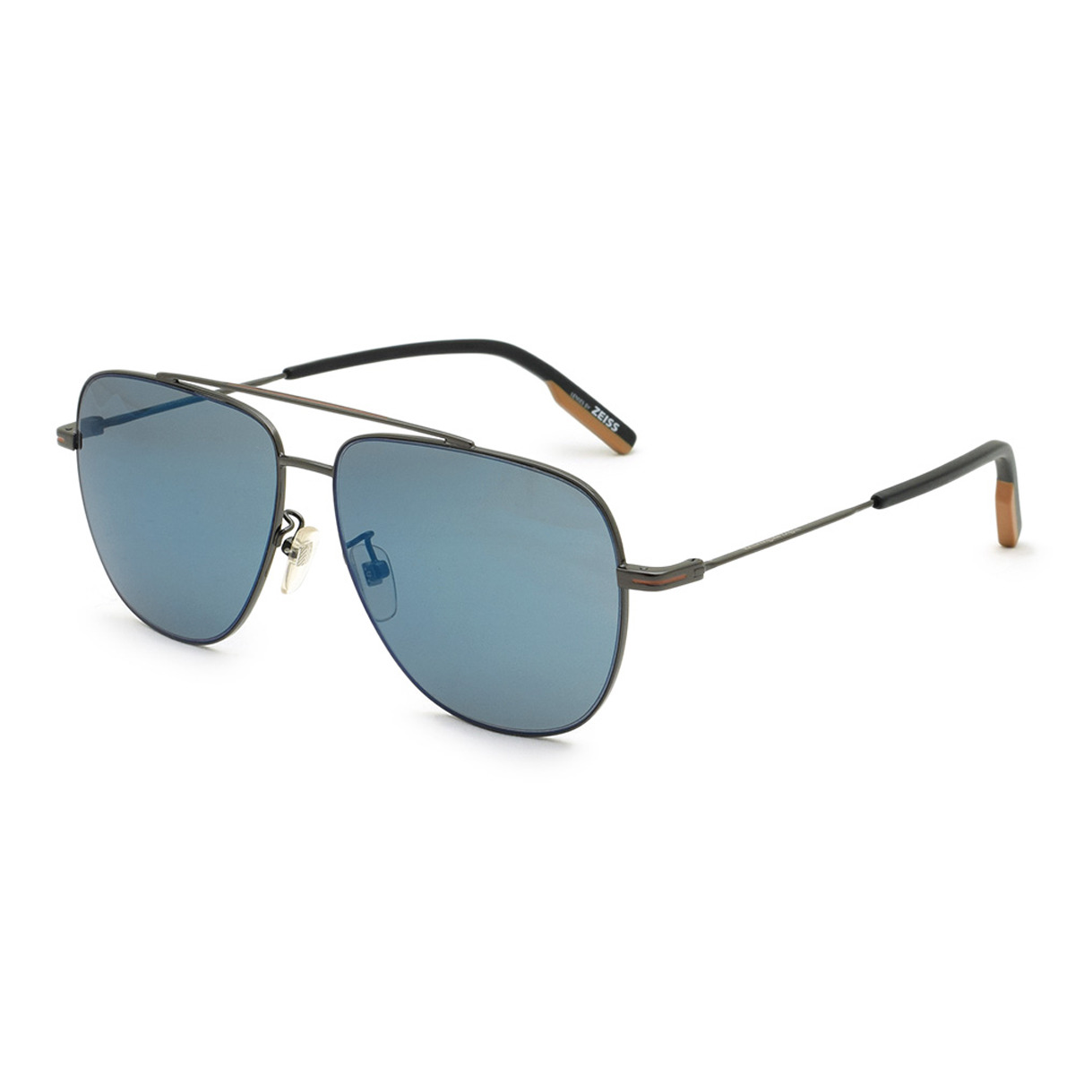 ゼニア ZEGNA サングラス ノーズパッド UVカット アイウェア ティアドロップ EZ0144-D/S 08X 61 メンズ ガンメタル+ブルー