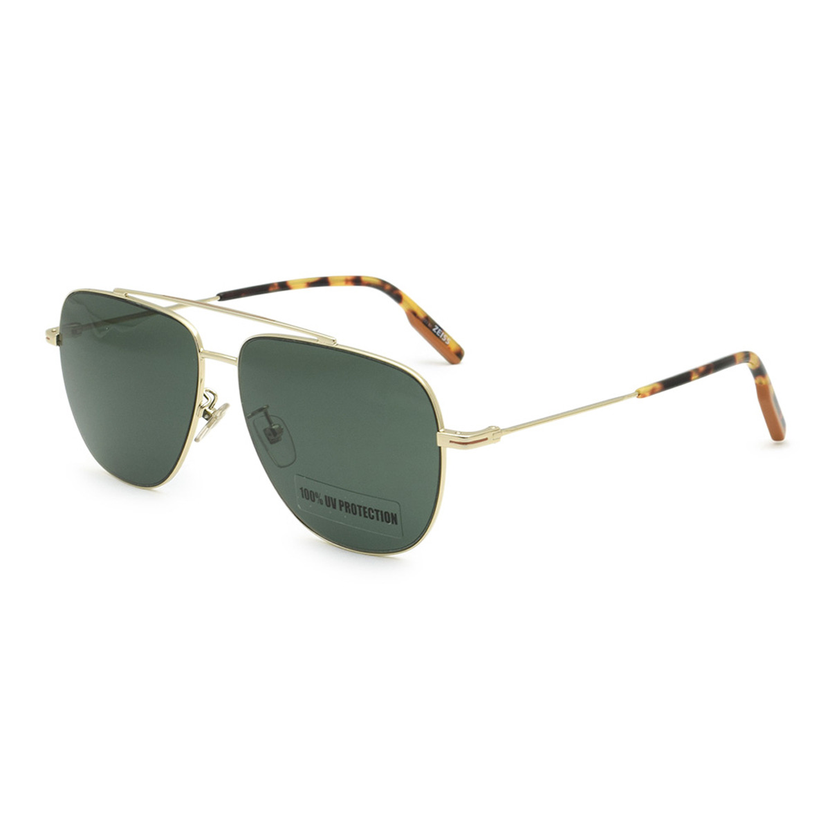 ゼニア ZEGNA サングラス ノーズパッド UVカット アイウェア ティアドロップ EZ0144-D/S 32N 61 メンズ ゴールド+グリーン｜Salada Bowl-おしゃれブランド通販