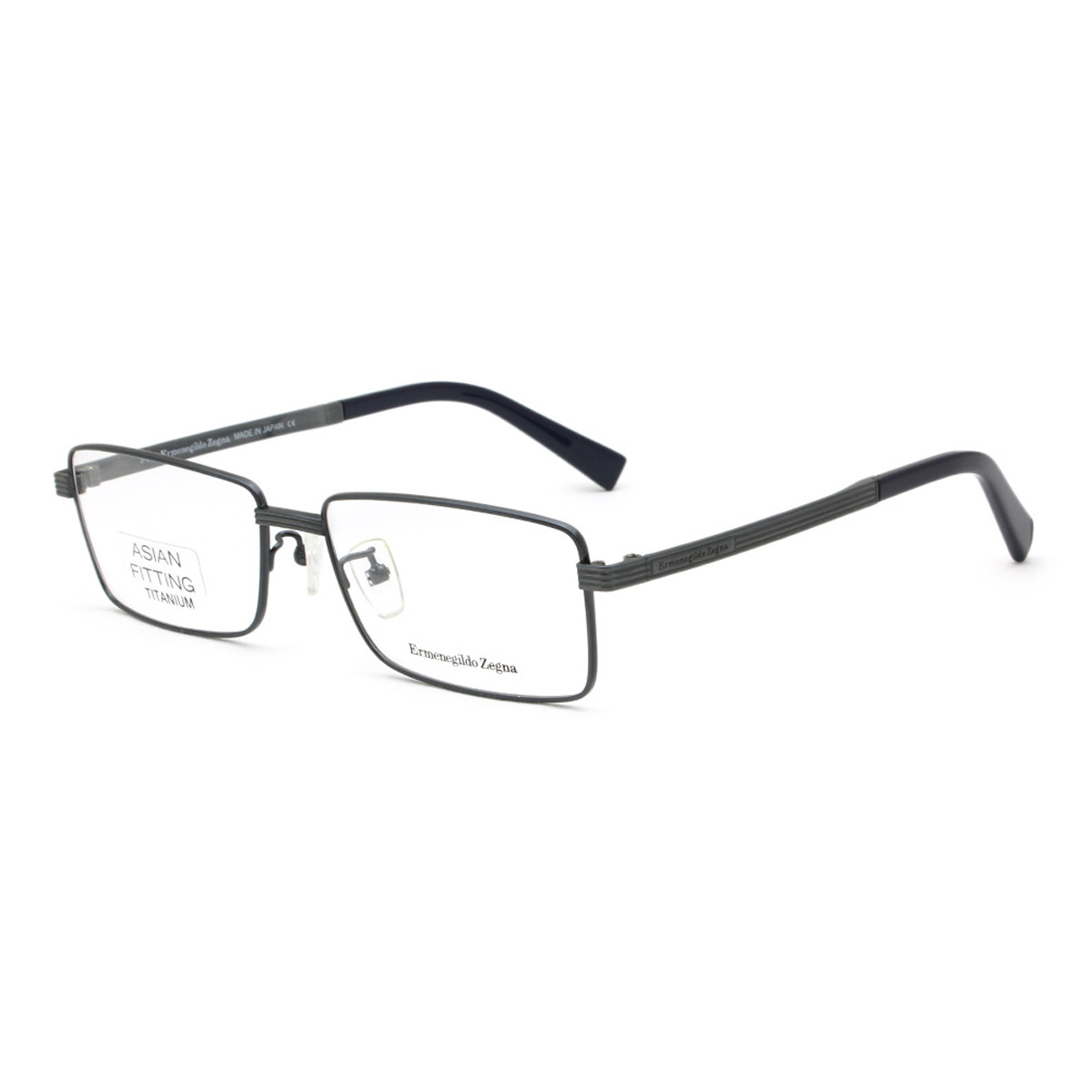 ゼニア ZEGNA エルメネジルド・ゼニア メガネ 眼鏡 フレームのみ アジアンフィット EZ5096-D/V 091 57 アイウェア スクエア メンズ レディース ユニセックス メタリックネイビー 16,272円