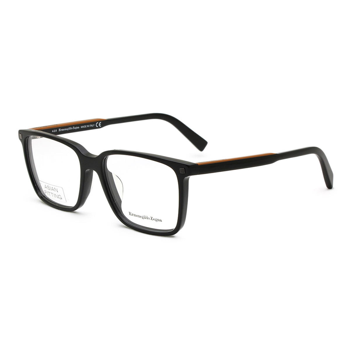 ゼニア ZEGNA エルメネジルド・ゼニア メガネ 眼鏡 フレームのみ アジアンフィット EZ5145-F/V 001 56 アイウェア ウェリントン メンズ レディース ユニセックス ブラック+キャメル