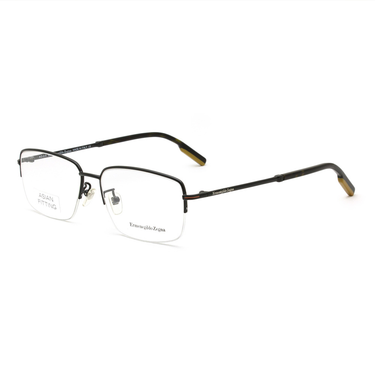 ゼニア ZEGNA エルメネジルド・ゼニア 眼鏡 メガネ 屋台骨のみ アジアン相応う EZ5179-D/V 001 57 アイウェア サーモント 殴ること メンズ レディース ユニ一発やる 黒いこと+ハバナ バッグ・小物・ブランド雑貨-眼鏡