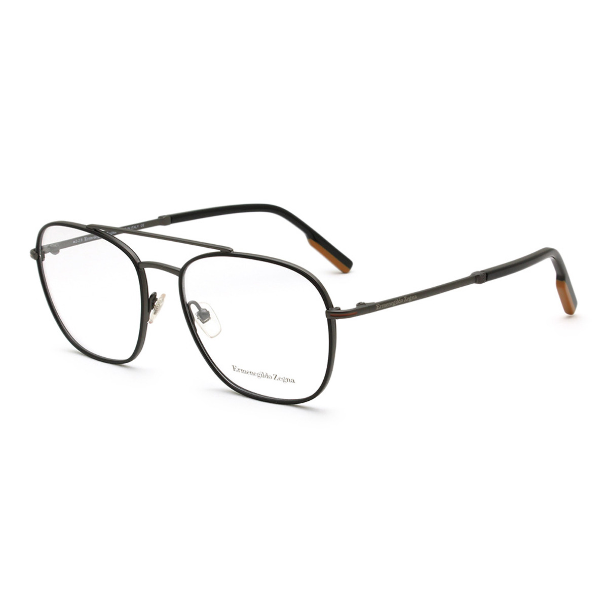 ゼニア ZEGNA エルメネジルド・ゼニア メガネ 眼鏡 フレームのみ アジアンフィット EZ5183/V 009 56 アイウェア ウェリントン メンズ レディース ユニセックス マットブラック+マットガンメタル+ブラック