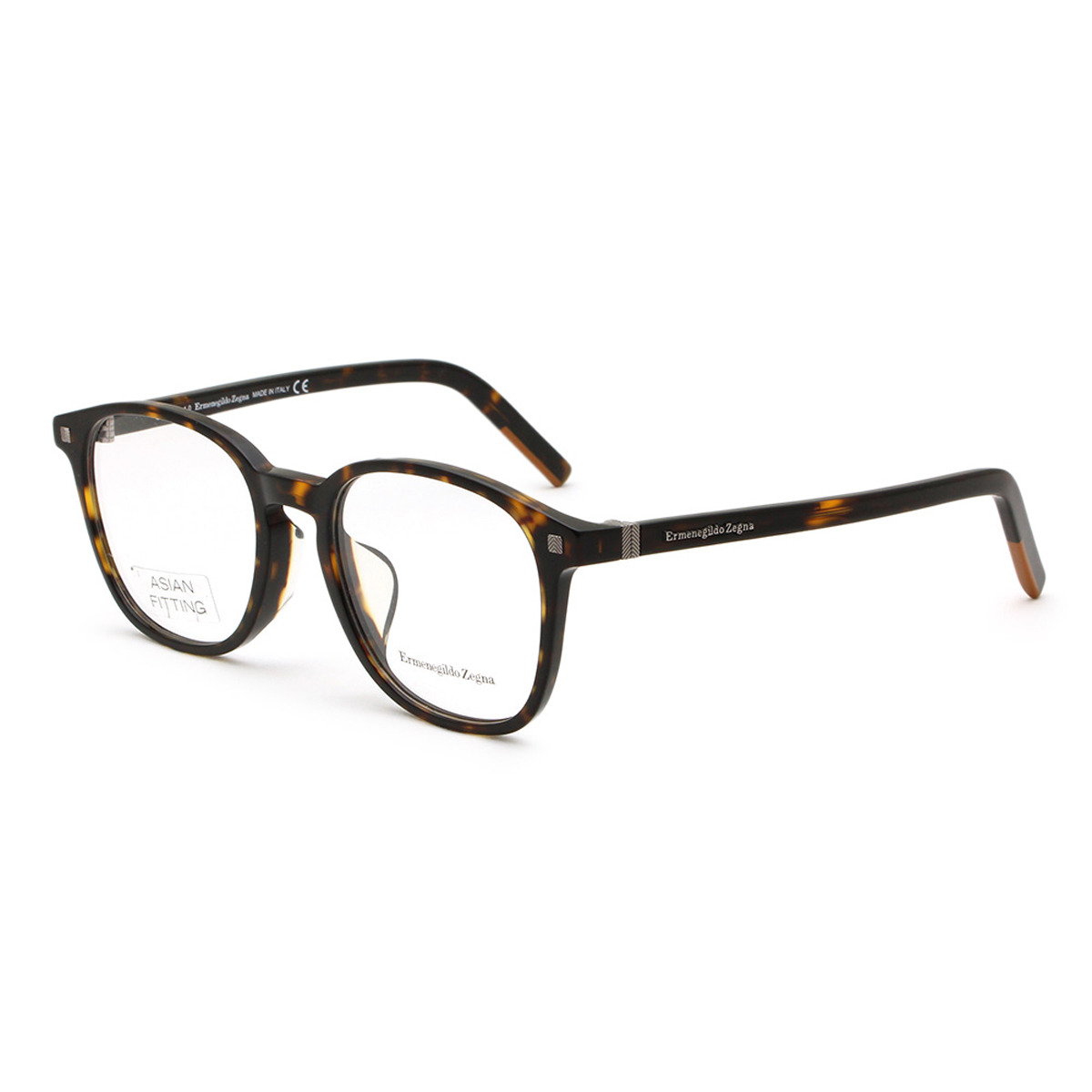 ゼニア ZEGNA エルメネジルド・ゼニア メガネ 眼鏡 フレームのみ アジアンフィット EZ5186-F/V 052 54 アイウェア ウェリントン メンズ レディース ユニセックス ハバナ