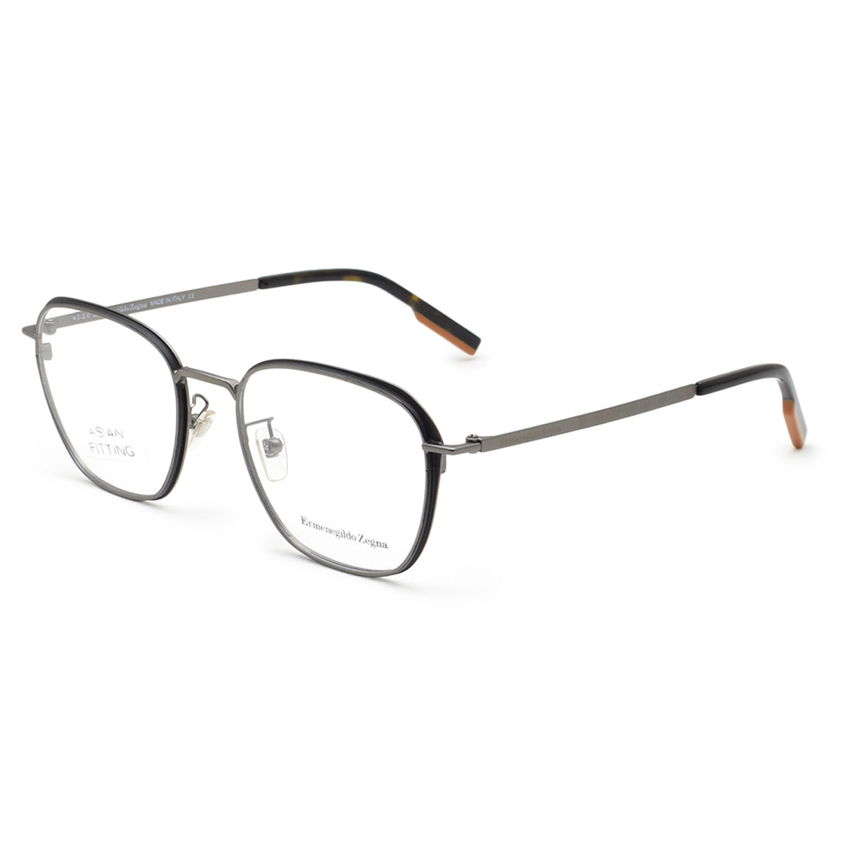 ゼニア ZEGNA 眼鏡 メガネ 屋台骨のみ アジアン相応う EZ5210-D/V 012 52 ウェリントン型 メンズ マットダークシルバー バッグ・小物・ブランド雑貨-眼鏡・サングラス-眼鏡